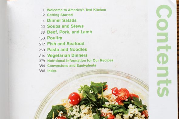 Dinner Illustrated table of contents